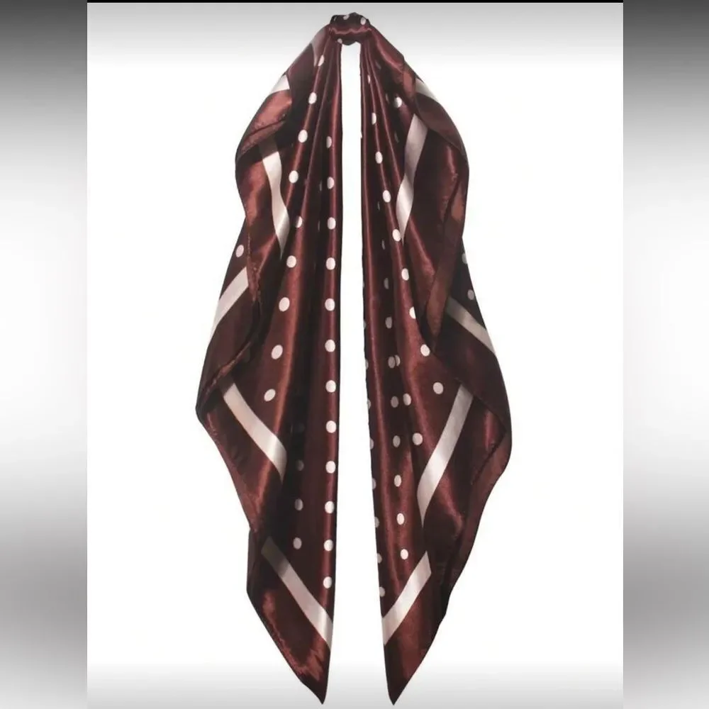 Brown Polka Dot Headscarf S17